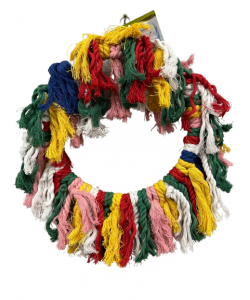 Fluffy Christmas Wreath Rainbow Ring Parrot Preening Swing Toy